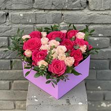 Цветочная композиция из Розы в коробке в Калиновке