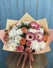 Букет цветов из:  Розы, Герберы и Хризантемы #REPLACE_PRED# Калиновке
