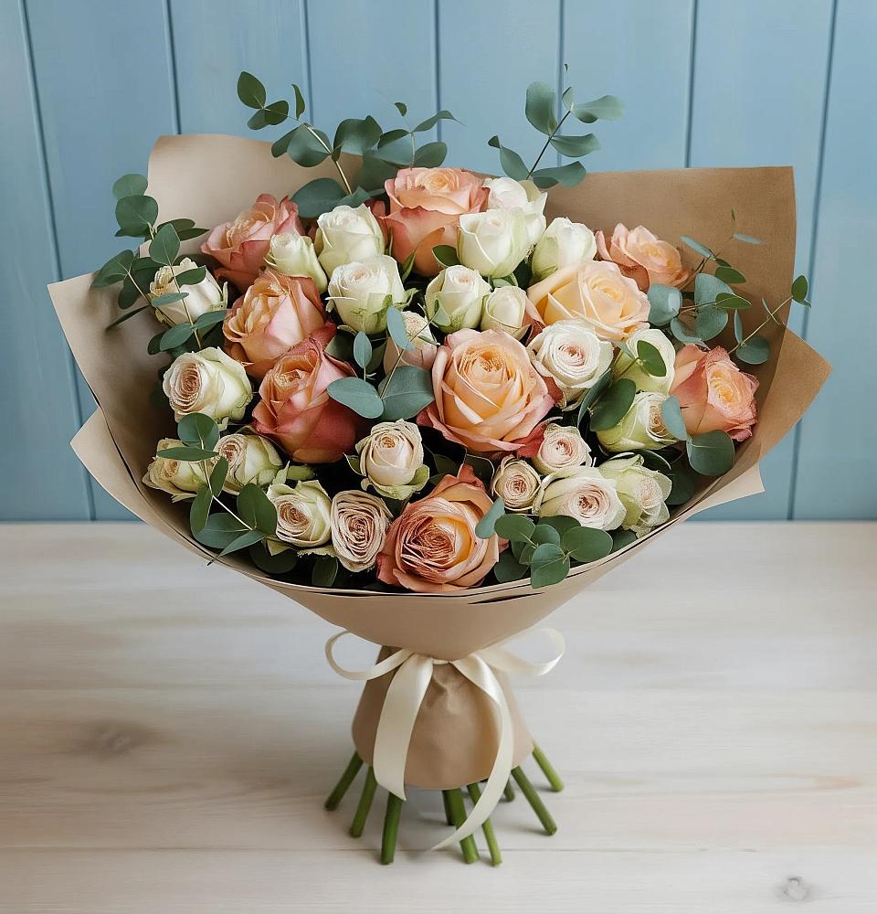 Букет цветов из: Альстромерии и Розы в Калиновке