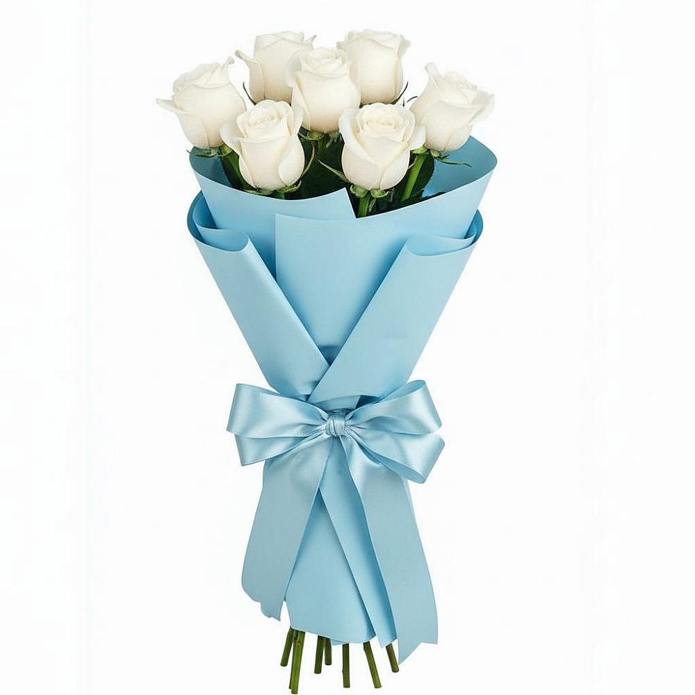 Букет 7 белых роз Проуд в Калиновке