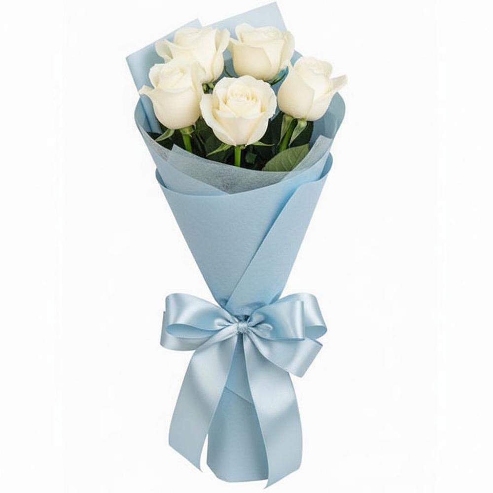 Букет 5 Белых роз Проуд в Калиновке