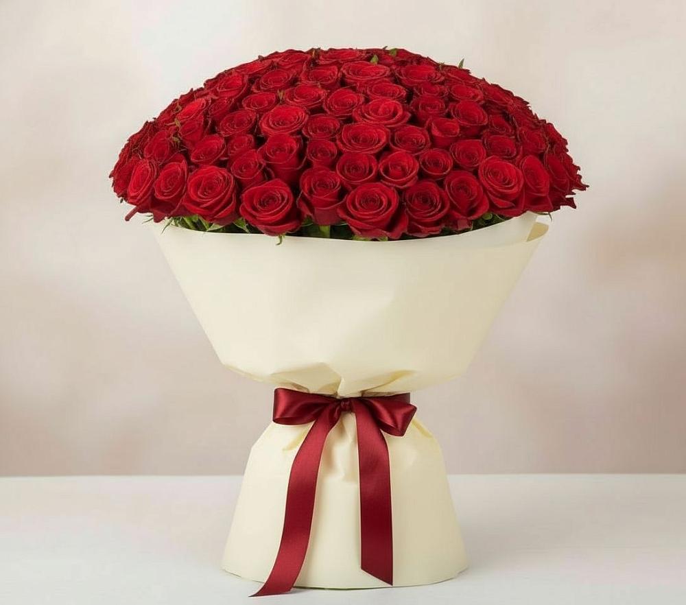 Букет 101 Красная роза Милано в Калиновке