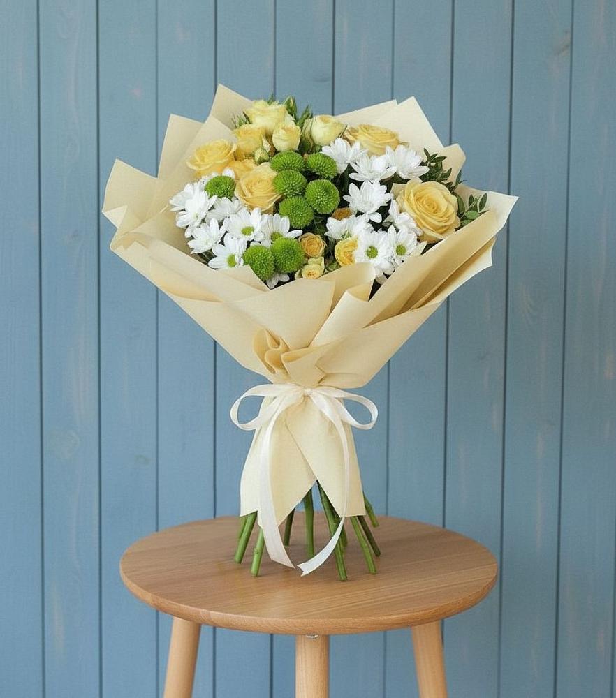 Букет цветов из: Хризантемы и Розы в Калиновке