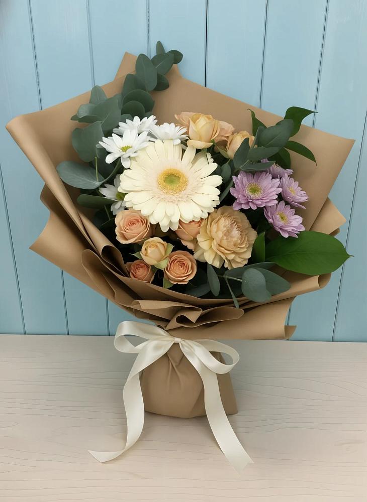Букет цветов из: Герберы и Хризантемы в Калиновке
