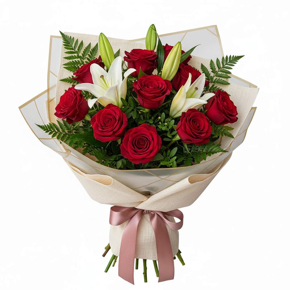 Букет цветов из: Лилии и Розы в Калиновке