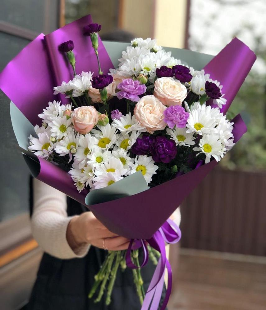 Букет цветов из: Хризантемы, Гвоздики и Розы в Калиновке