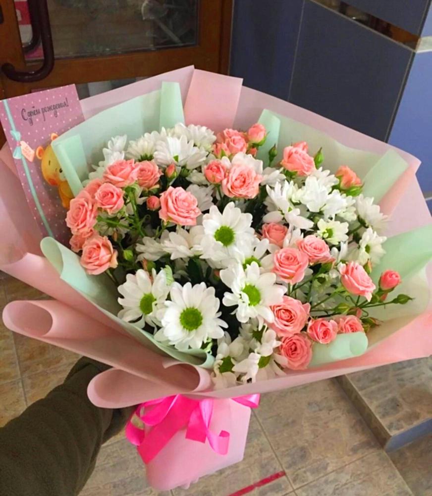 Букет цветов из: Розы и Хризантемы в Калиновке