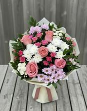Букет цветов из:  Альстромерии, Гвоздики, Розы и Хризантемы #REPLACE_PRED# Калиновке