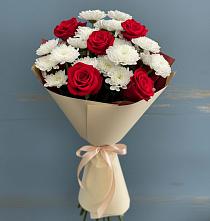 Букет цветов из:  Розы и Хризантемы в Калиновке