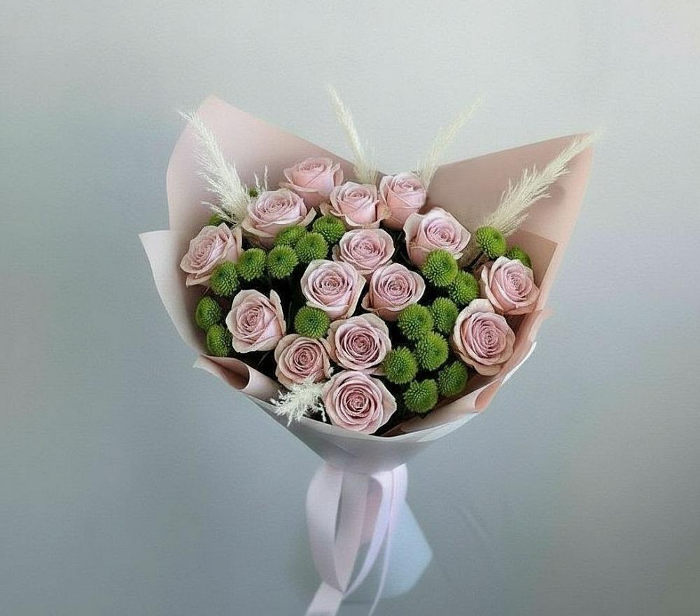 Букет цветов из: Розы и Хризантемы в Калиновке