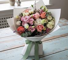 Букет цветов из:  Розы, Лизиантусы и Гвоздики #REPLACE_PRED# Калиновке