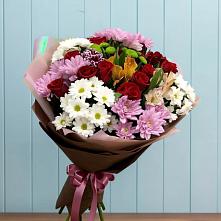 Букет цветов из:  Розы, Хризантемы и Альстромерии в Калиновке