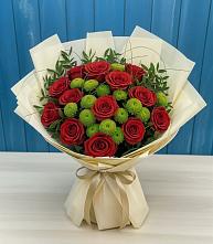 Букет цветов из:  Розы и Хризантемы в Калиновке