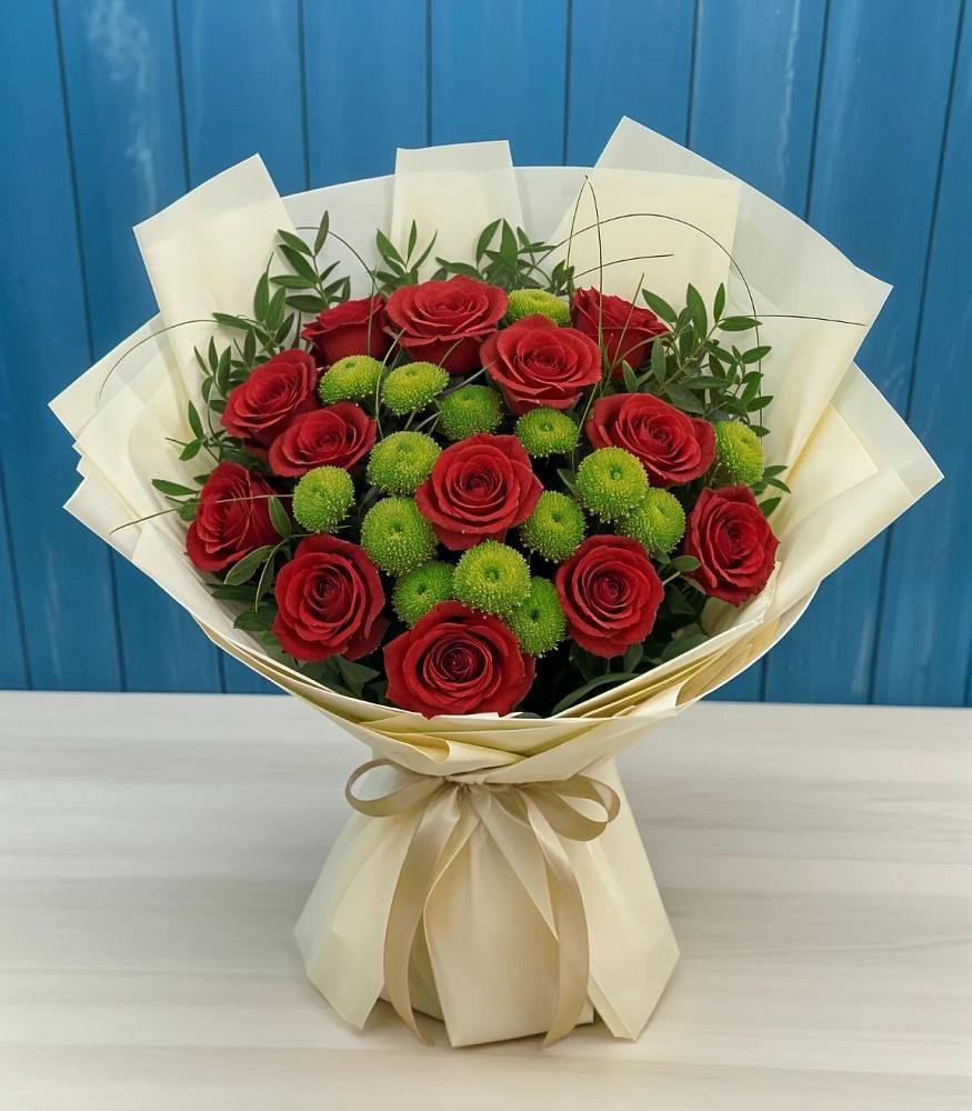 Букет цветов из: Розы и Хризантемы в Калиновке