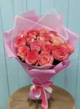 Букет 15 Розовых роз Равель #REPLACE_PRED# Калиновке