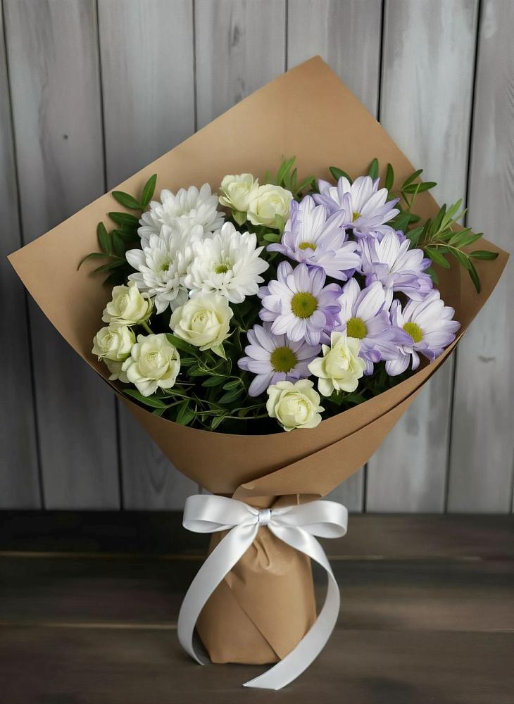 Букет цветов из: Хризантемы и Розы в Калиновке