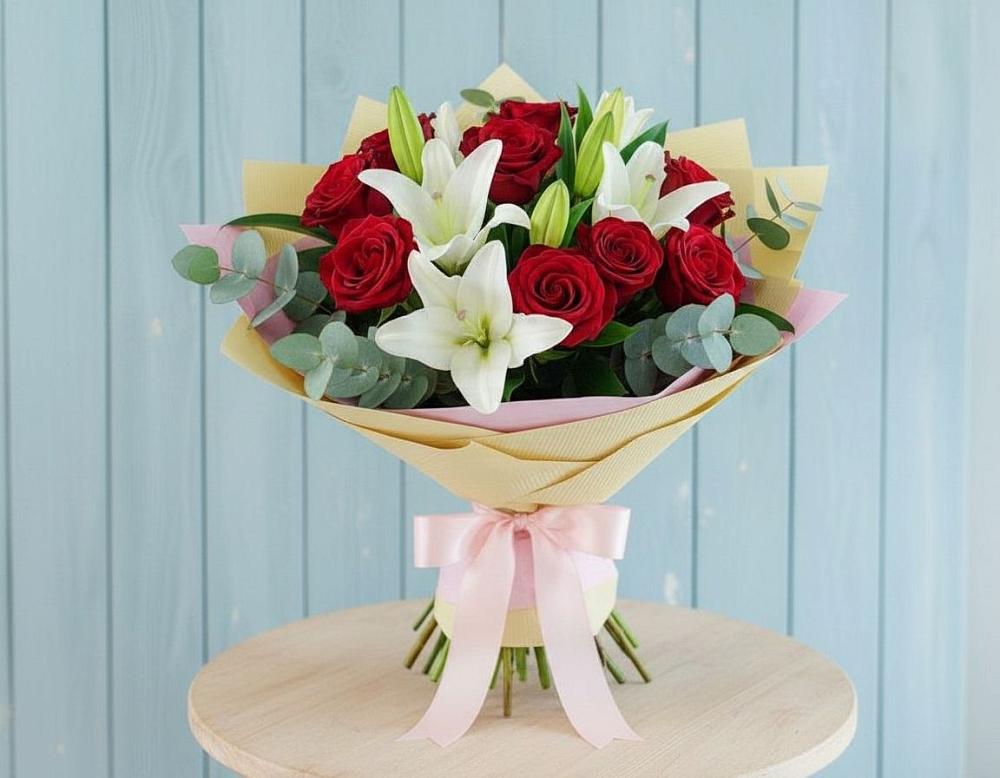 Букет цветов из: Лилии и Розы в Калиновке